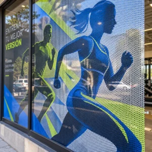 Muestra ilustrativa de Vinil microperforado