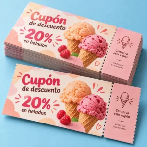 Muestra ilustrativa de Cupones impresos